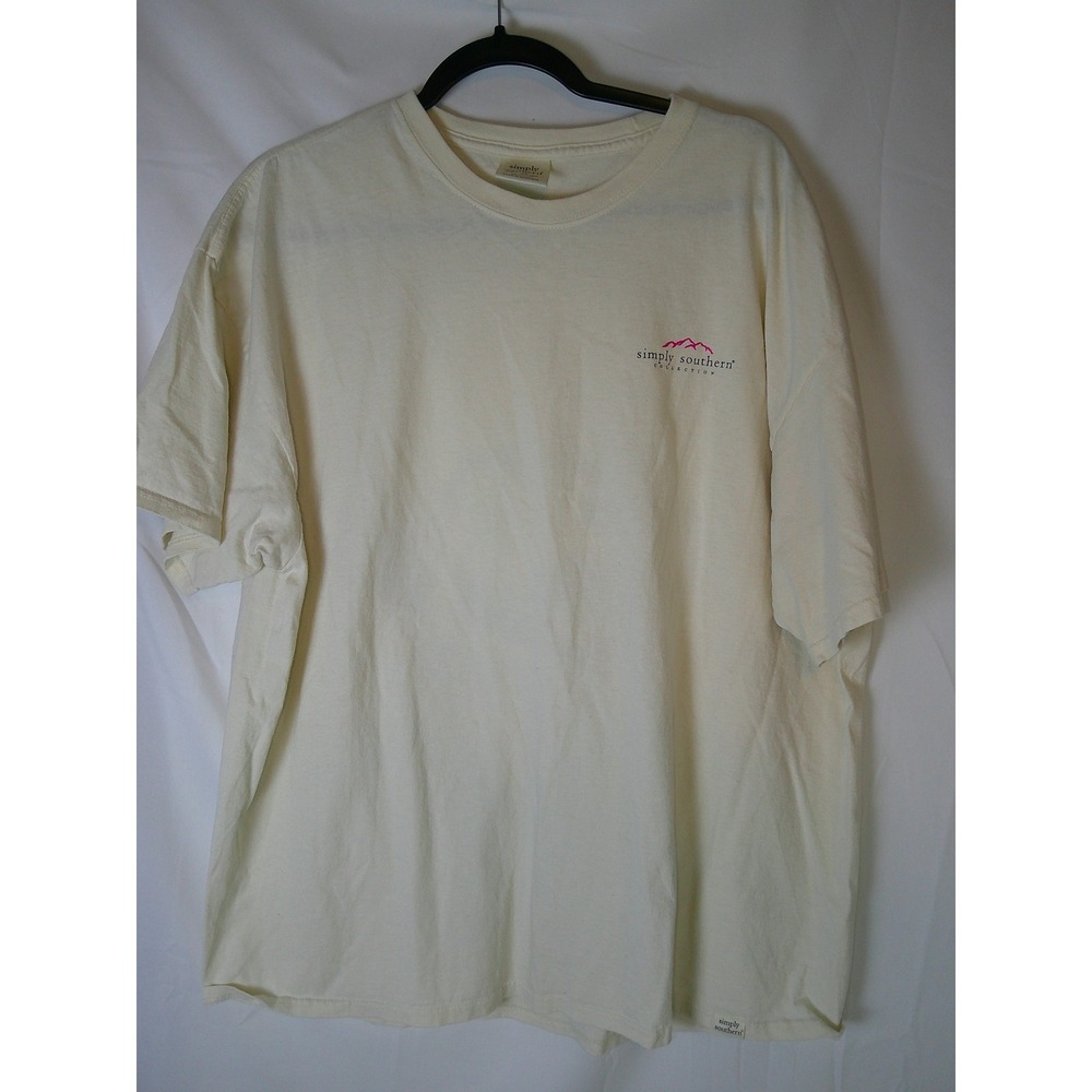 VTG Simply Southern Mens 2XL Cream Take The Long Way Home Jeep Dog Graphic Tee